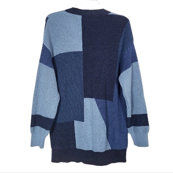 ZARA long knit cardigan in patchwork Blogger favorite tik tok famous NWT - Picture 2 of 7